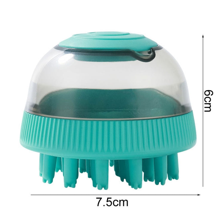 Pet care supply capsule refillable shower gel type cats dogs bathing massage brush (Purple)