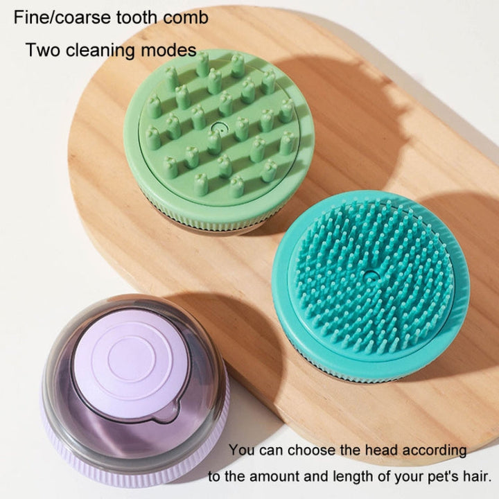 Pet Cleaning Supplies Capsule Refillable Shower Gel Type Cat Dog Bath Massage Brush (Blue)