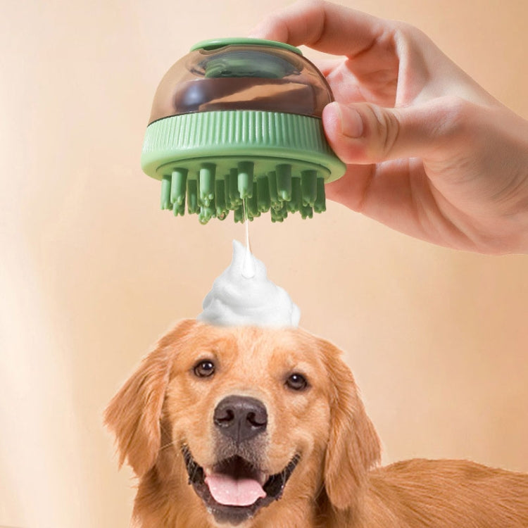 Pet Cleaning Supplies Capsule Refillable Shower Gel Type Cat Dog Bath Massage Brush (Blue)
