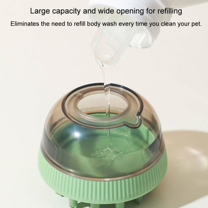 Pet Cleaning Supplies Capsule Refillable Shower Gel Type Cat Dog Bath Massage Brush (Blue)