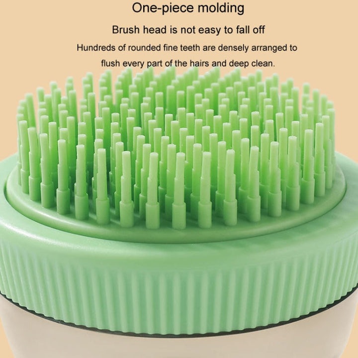 Pet care supply capsule refillable shower gel type cats dogs bathing massage brush (Purple)