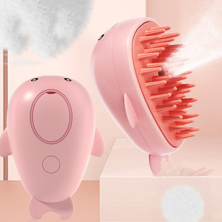 Pet Spray Steam Brush Cat Dog Care Massage Comb (Dolphin Pink)