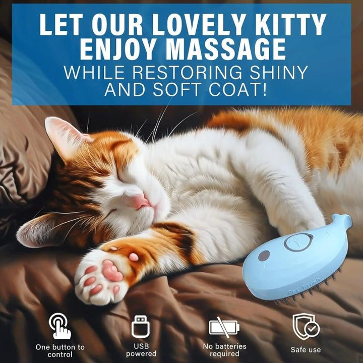 Pet Spray Steam Brush Cat Dog Care Massage Comb (Walrosa)