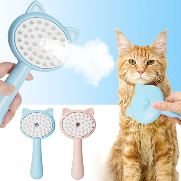 Pet Spray Massage Comb Cats Anti Flying Hair Bath Brush (Pink)