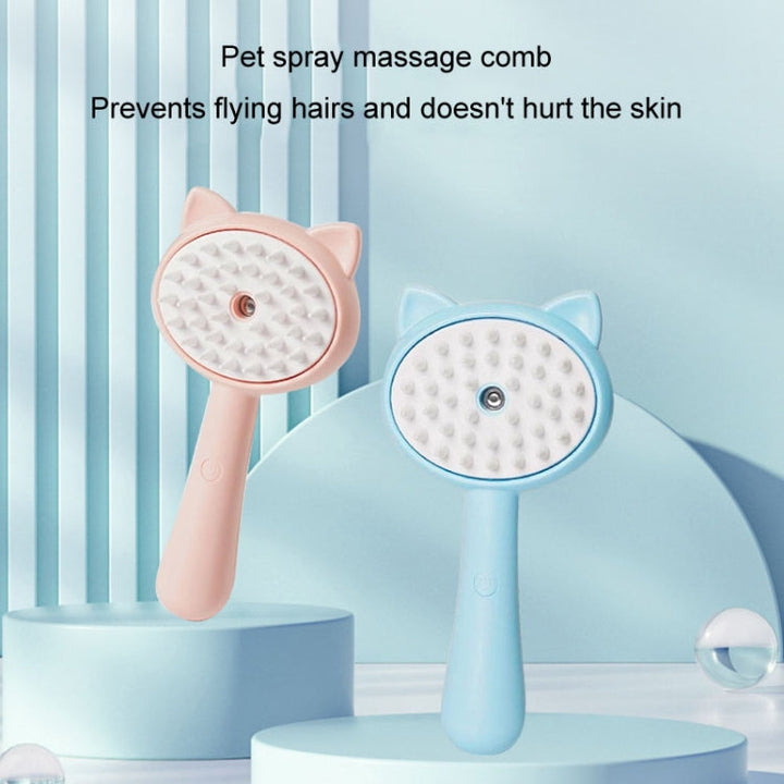 Pet Spray Massage Comb Cats Anti Flying Hair Bath Brush (Pink)