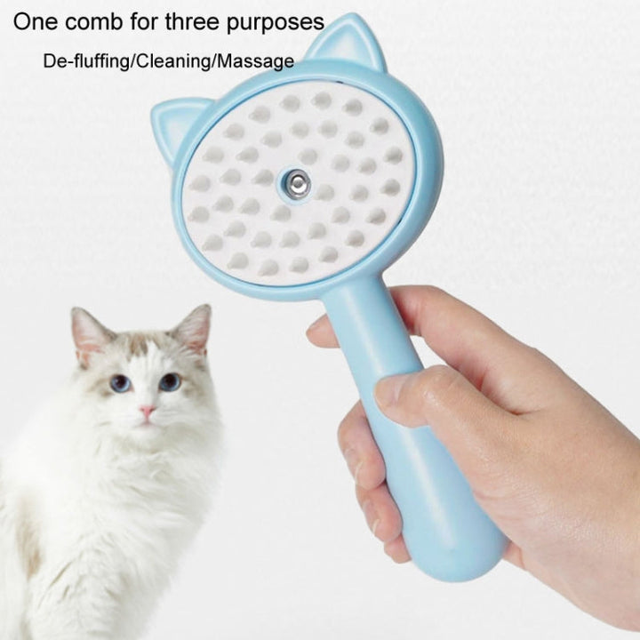 Pet Spray Massage Comb Cat Anti-Flying Hair Bath Short Brush (Blue)