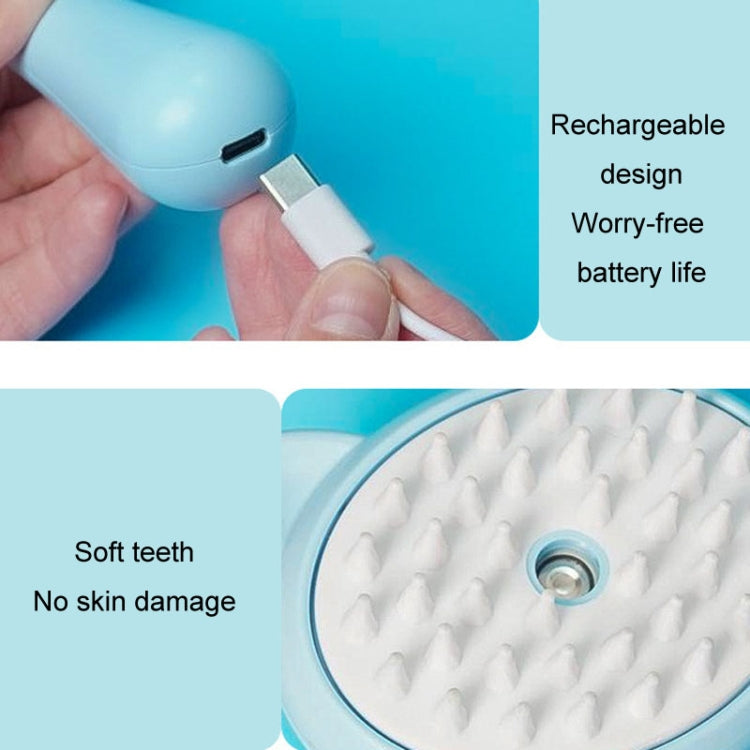 Pet Spray Massage Comb Cat Anti-Flying Hair Bath Short Brush (Blue)