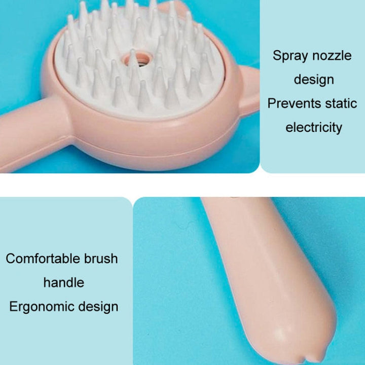 Pet Spray Massage Comb Cats Anti Flying Hair Bath Brush (Pink)