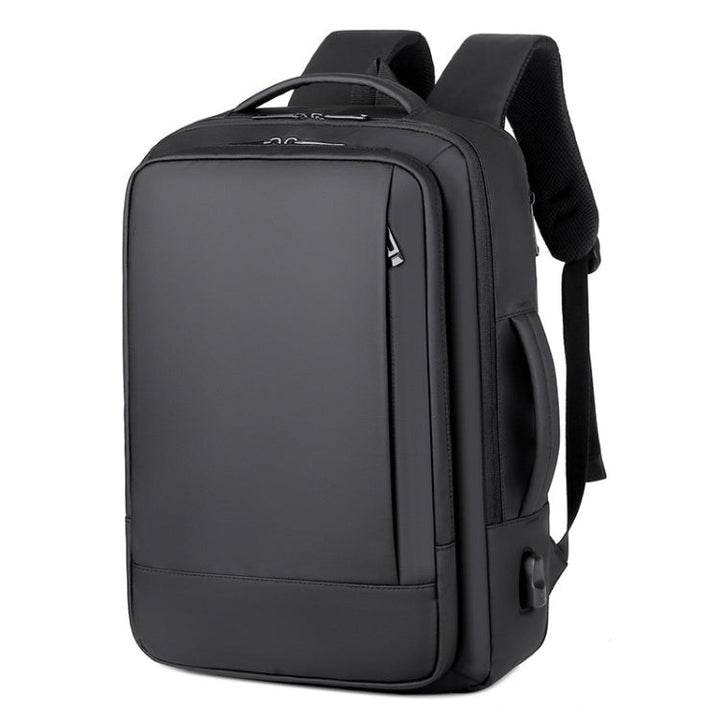 Lisslune | Expandable waterproof laptop backpack for business with USB port (Black)