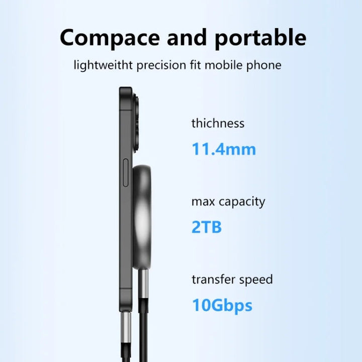 Lisslune | Blueendless M3N Magnetic M.2 2230 / 2242 NVMe SSD Enclosure 10Gbps Type-C USB3.1 SSD Enclosure For Mobile Phone