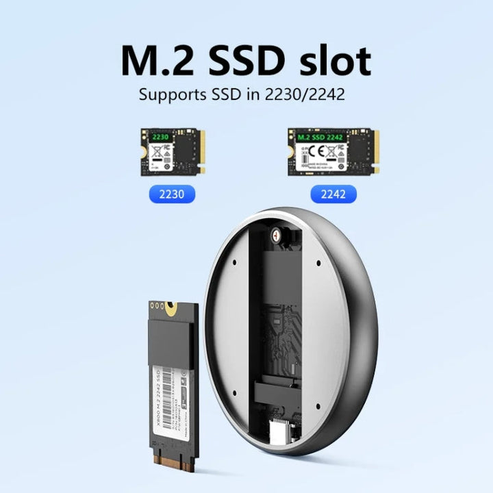 Lisslune | Blueendless M3N Magnetic M.2 2230 / 2242 NVMe SSD Enclosure 10Gbps Type-C USB3.1 SSD Enclosure For Mobile Phone