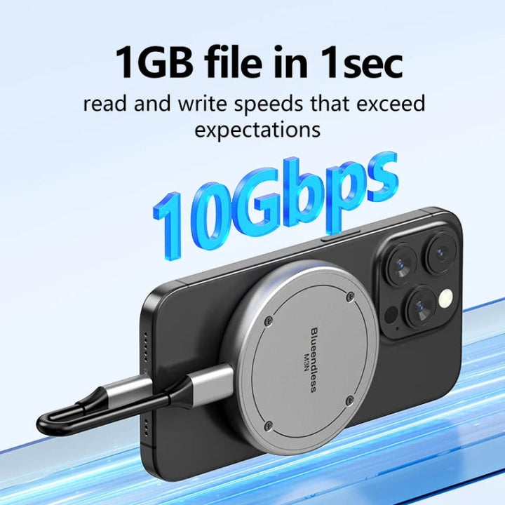 Lisslune | Blueendless M3N Magnetic M.2 2230 / 2242 NVMe SSD Enclosure 10Gbps Type-C USB3.1 SSD Enclosure For Mobile Phone