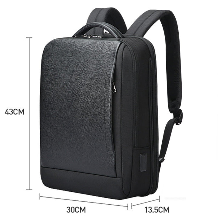 Lisslune | Bopai AL-61-122631B Large Capacity Cowhide Laptop Backpack With USB+Type-C Connection (High-End Version)