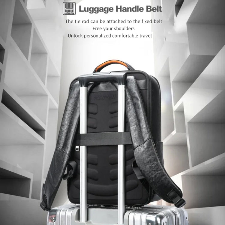 Lisslune | Bopai AL-61-122631B Large Capacity Cowhide Laptop Backpack With USB+Type-C Connection (High-End Version)