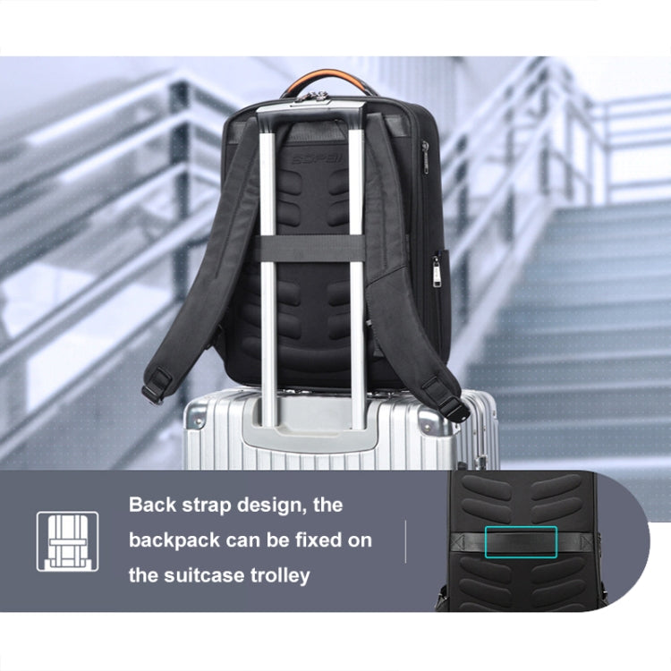 Lisslune | Bopai 61-19011 Backpack with large capacity and waterproof design for travel, laptop, with USB+Type-C connection (Black)