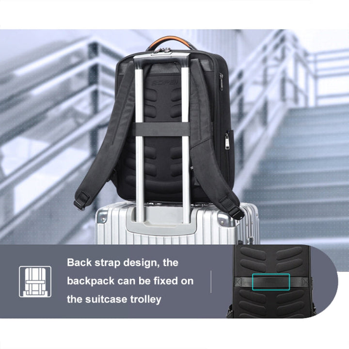 Lisslune | Bopai 61-19011 Backpack with large capacity and waterproof design for travel, laptop, with USB+Type-C connection (Black)