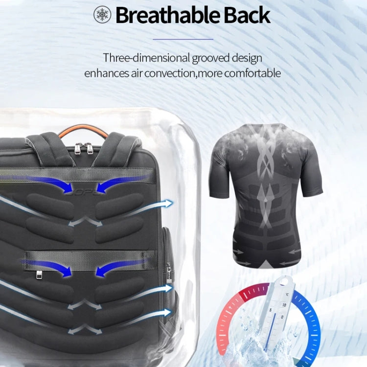 Lisslune | Bopai 61-19011 Backpack with large capacity and waterproof design for travel, laptop, with USB+Type-C connection (Black)