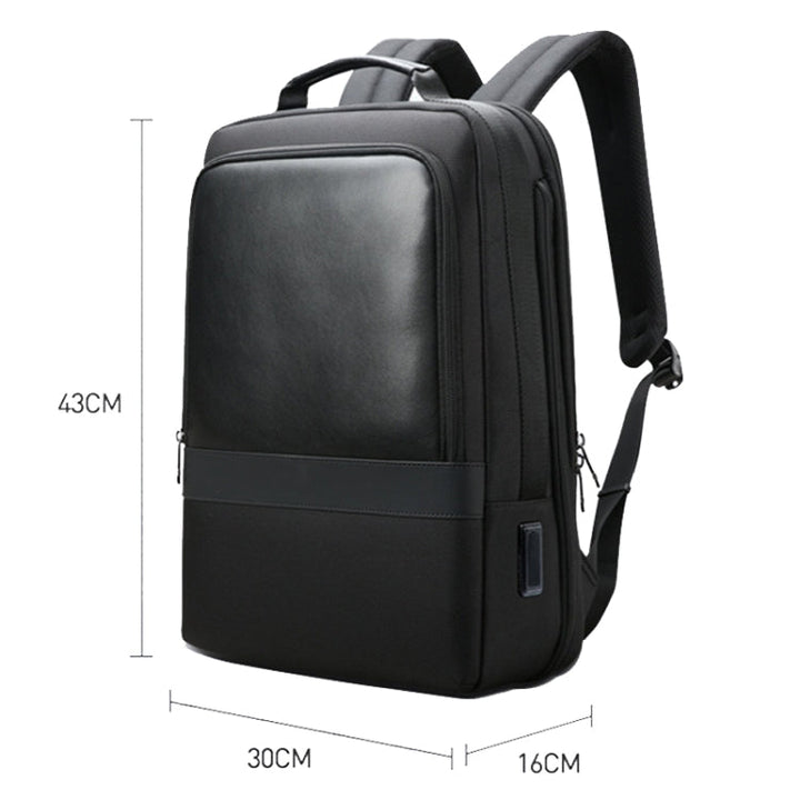 Lisslune | Bopai 61-26111 Large Capacity Business Commuter Laptop Backpack with USB+Type-C Connection (Black)