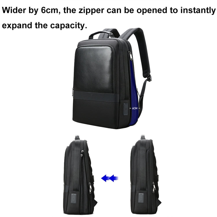Lisslune | Bopai 61-26111 Large Capacity Business Commuter Laptop Backpack with USB+Type-C Connection (Black)