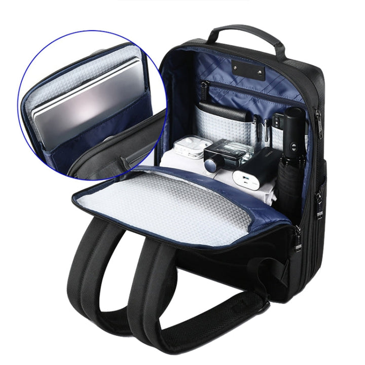 Lisslune | Bopai 61-26111 Large Capacity Business Commuter Laptop Backpack with USB+Type-C Connection (Black)