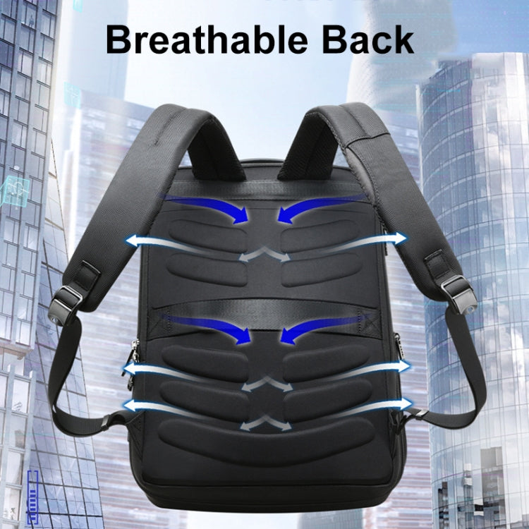 Lisslune | Bopai 61-26111 Large Capacity Business Commuter Laptop Backpack with USB+Type-C Connection (Black)