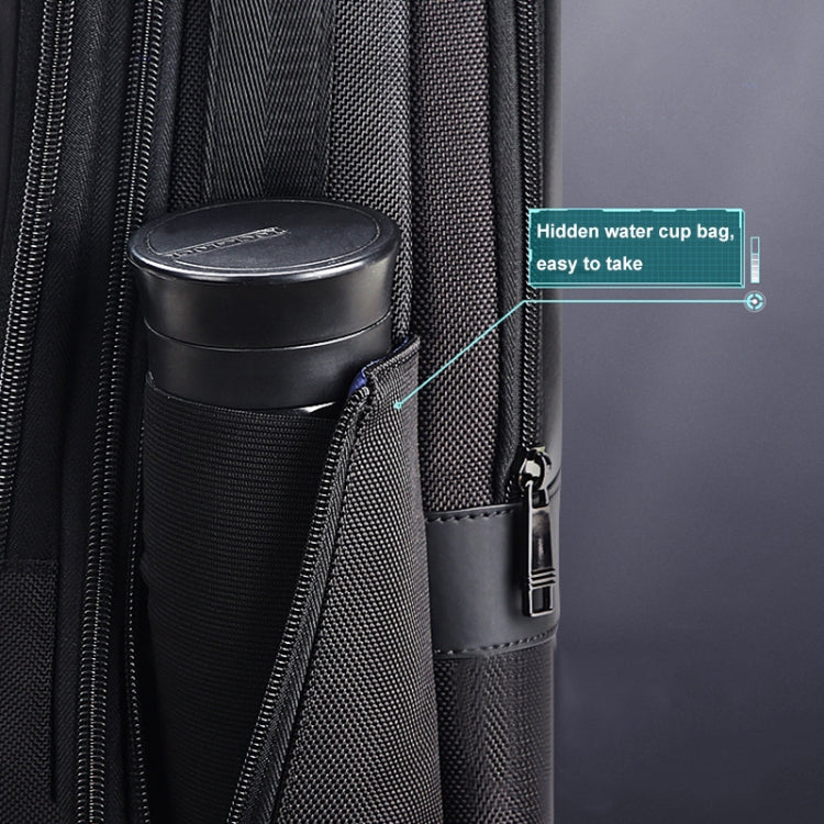 Lisslune | Bopai 61-26111 Large Capacity Business Commuter Laptop Backpack with USB+Type-C Connection (Black)