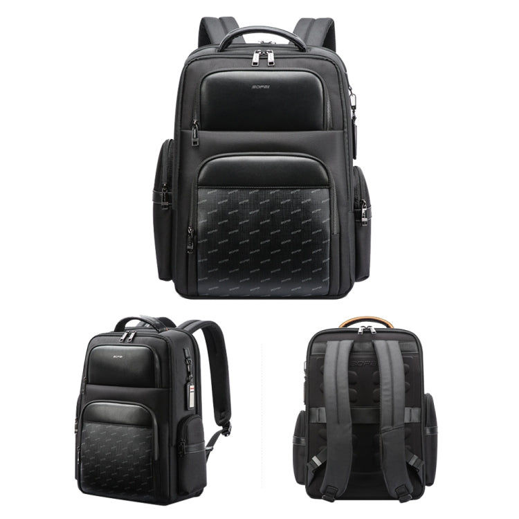Lisslune | Bopai 61-91911 Large Capacity Business Waterproof Laptop Backpack with USB+Type-C Port (Black)