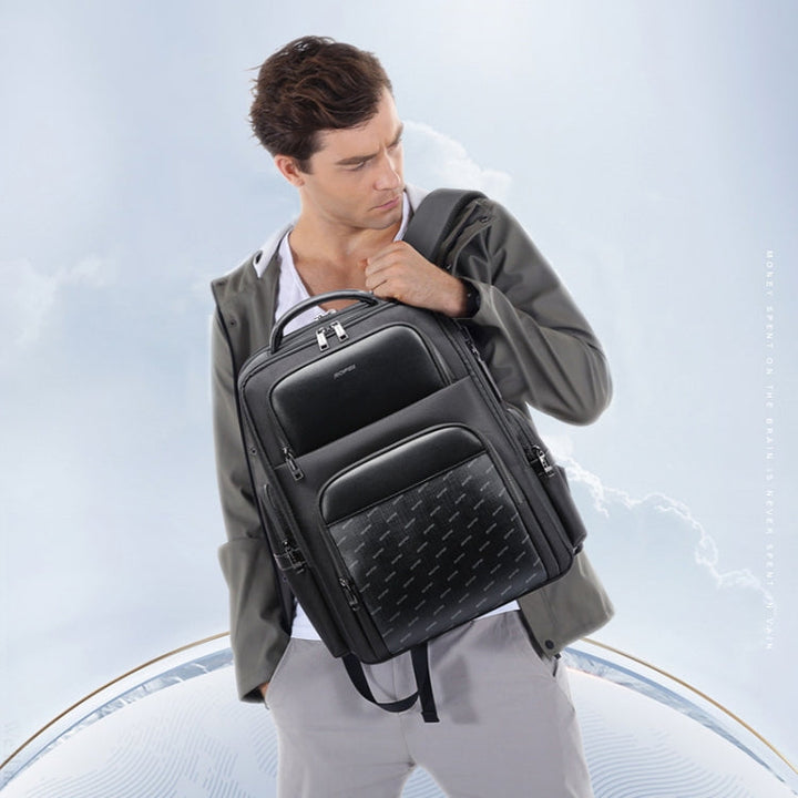 Lisslune | Bopai 61-91911 Large Capacity Business Waterproof Laptop Backpack with USB+Type-C Port (Black)