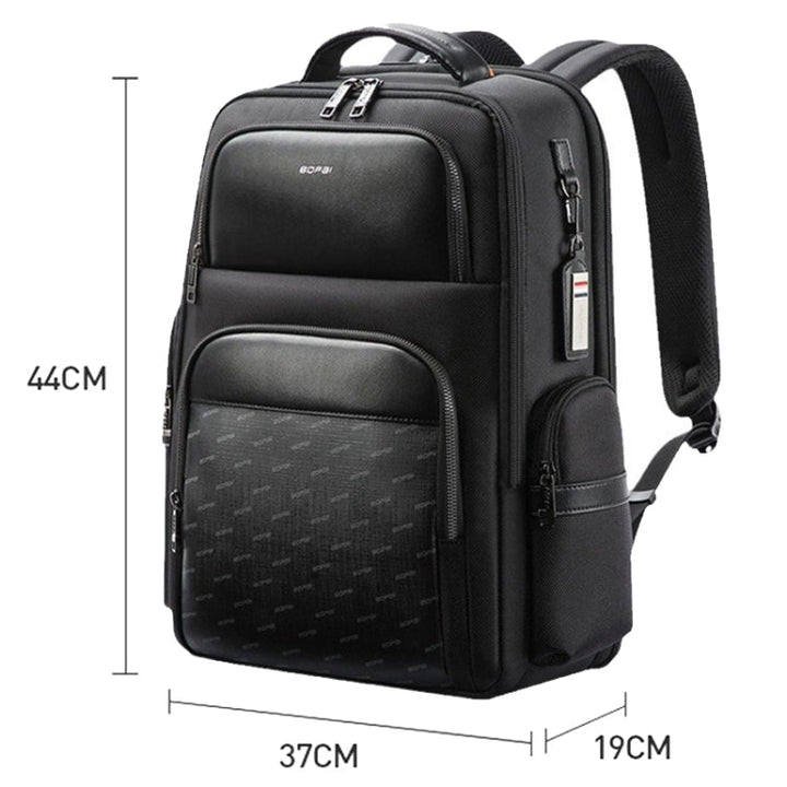 Lisslune | Bopai 61-91911 Large Capacity Business Waterproof Laptop Backpack with USB+Type-C Port (Black)