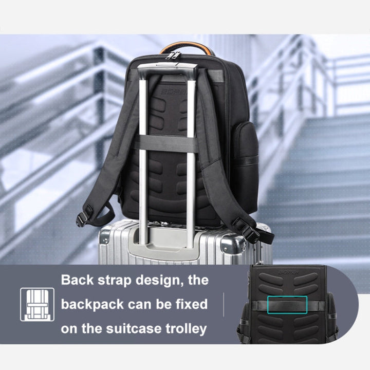 Lisslune | Bopai 61-91911 Large Capacity Business Waterproof Laptop Backpack with USB+Type-C Port (Black)