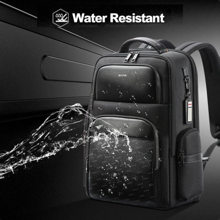 Lisslune | Bopai 61-91911 Large Capacity Business Waterproof Laptop Backpack with USB+Type-C Port (Black)