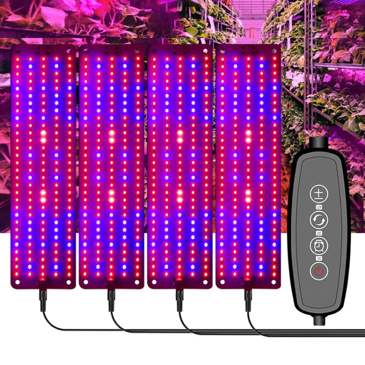 Lisslune | 4 heads 12V Full Spectrum Red and Blue Light Panel Plant Growth Lamp Seedling Fill Lights (EU plug)