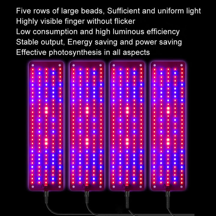 Lisslune | 4 heads 12V Full Spectrum Red and Blue Light Panel Plant Growth Lamp Seedling Fill Lights (EU plug)
