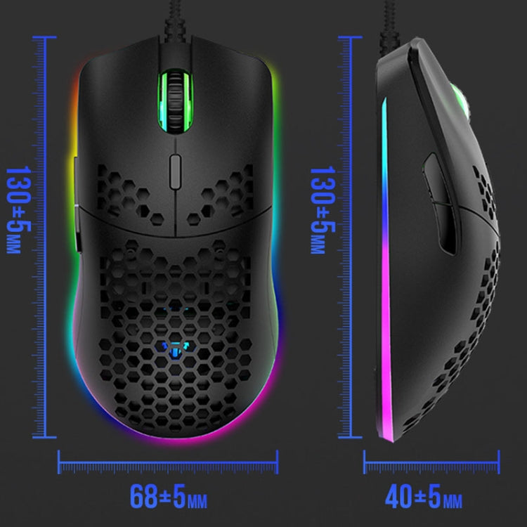 Lisslune | XUNSVFOX XYH90 Wired Hollow Mouse RGB Illuminated Macro Programming Gaming Mouse (Black)