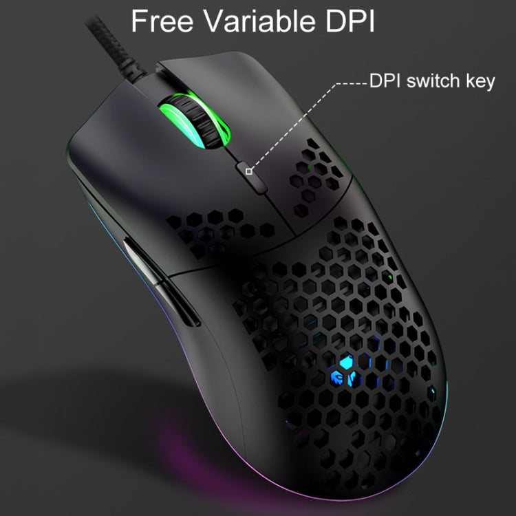 Lisslune | XUNSVFOX XYH90 Wired Hollow Mouse RGB Illuminated Macro Programming Gaming Mouse (Black)