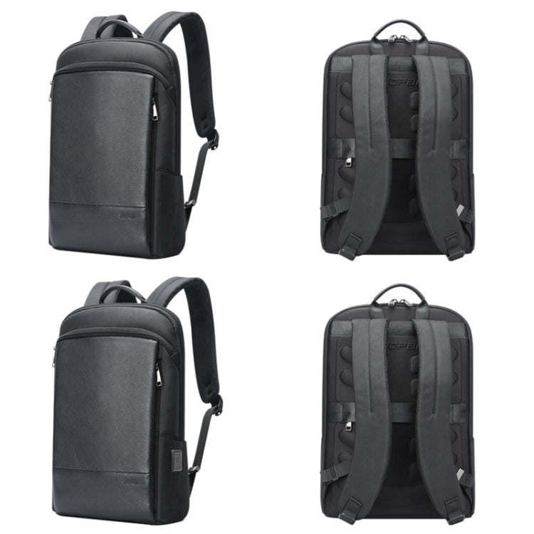 Lisslune | Bopai First-Layer Cowhide Business Commuter Waterproof and Lightweight Laptop Backpack, Color: Flagship