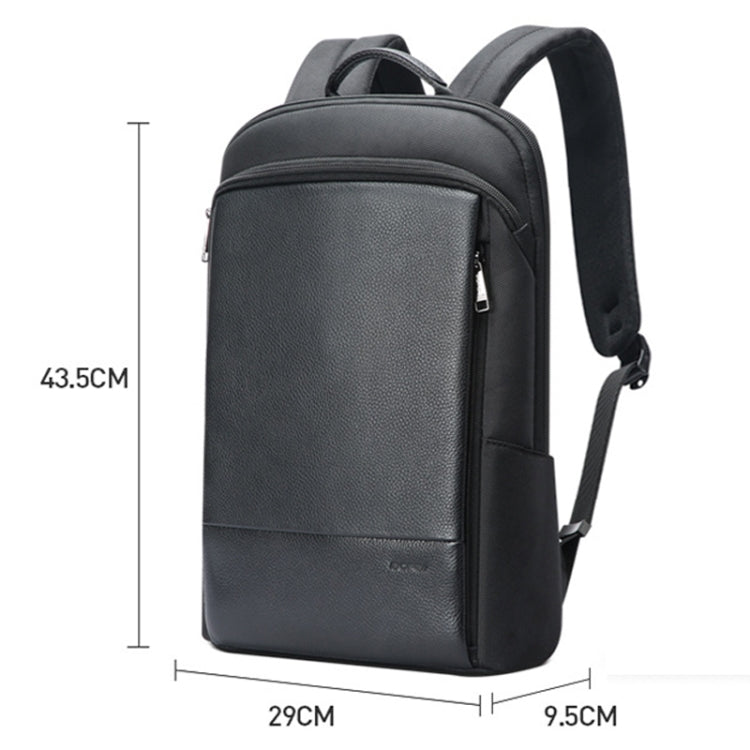 Lisslune | Bopai First-Layer Cowhide Business Commuter Waterproof and Lightweight Laptop Backpack, Color: Flagship