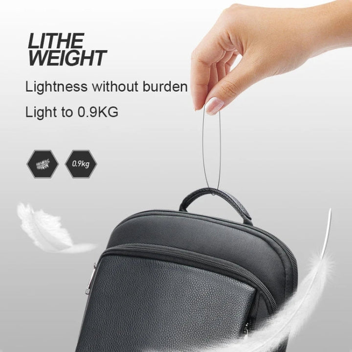 Lisslune | Bopai First-Layer Cowhide Business Commuter Waterproof and Lightweight Laptop Backpack, Color: Flagship