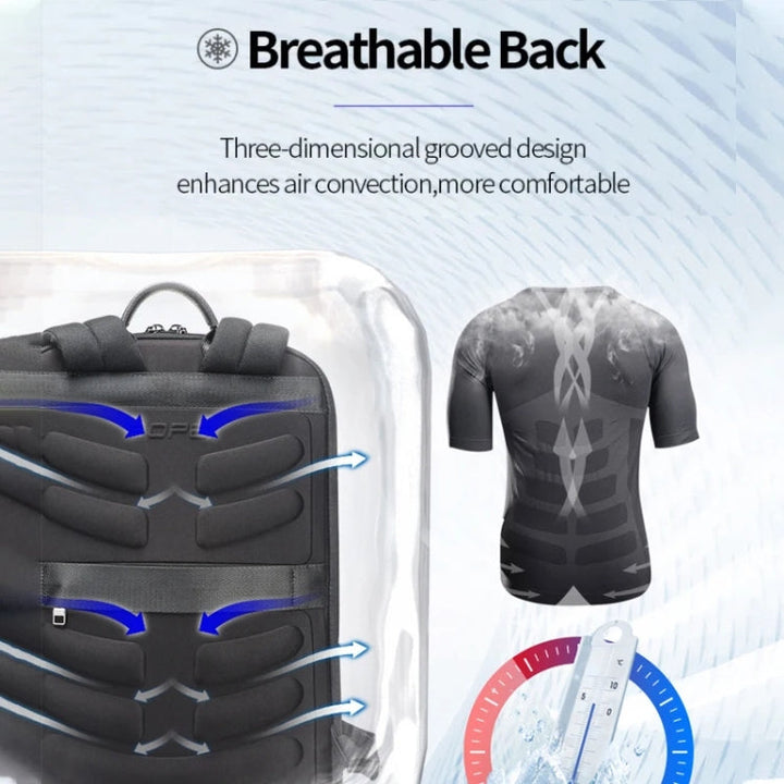 Lisslune | Bopai First-Layer Cowhide Business Commuter Waterproof and Lightweight Laptop Backpack, Color: Flagship