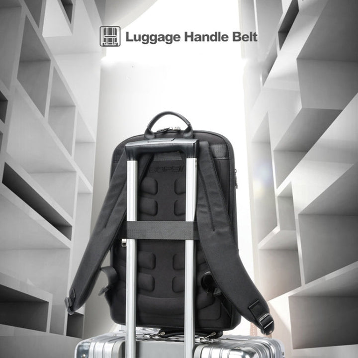 Lisslune | Bopai First Layer Cowhide Business Commuter Waterproof and Lightweight Laptop Backpack, Color: Deluxe