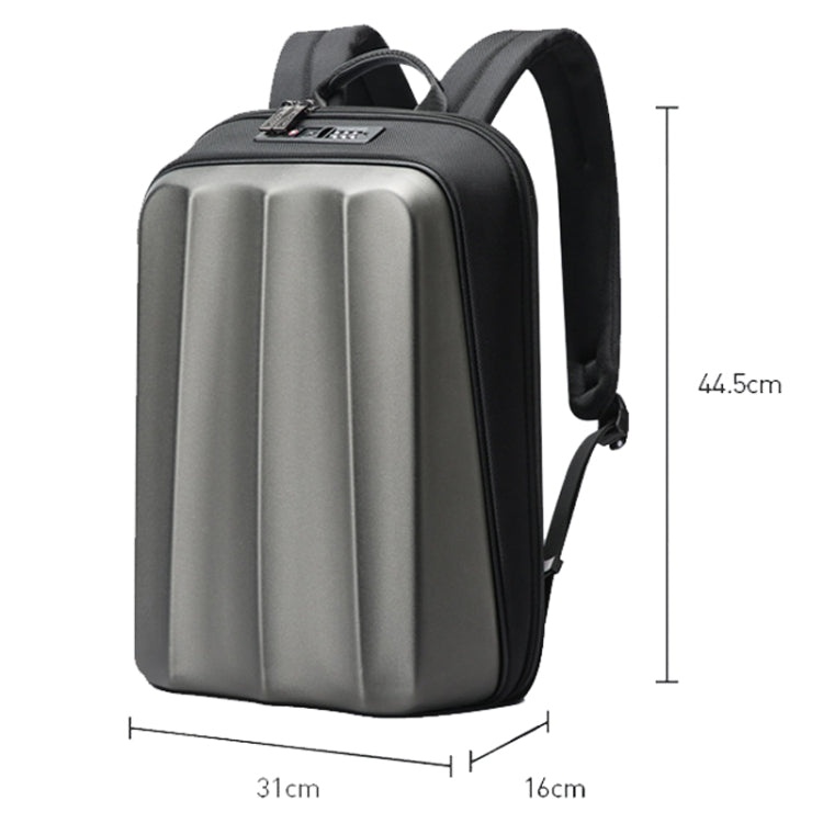 Lisslune | Bopai 61-122579 Large Capacity Hard Shell Combination Lock Waterproof Business Laptop Backpack (Gray)