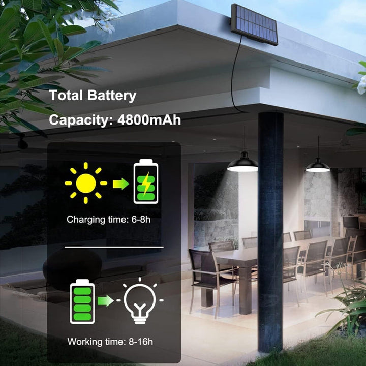 Lisslune | IP65 Waterproof Outdoor Solar LED Light Bulb Chandelier Indoor Lights, Specification: Simple White Light with Remote Control