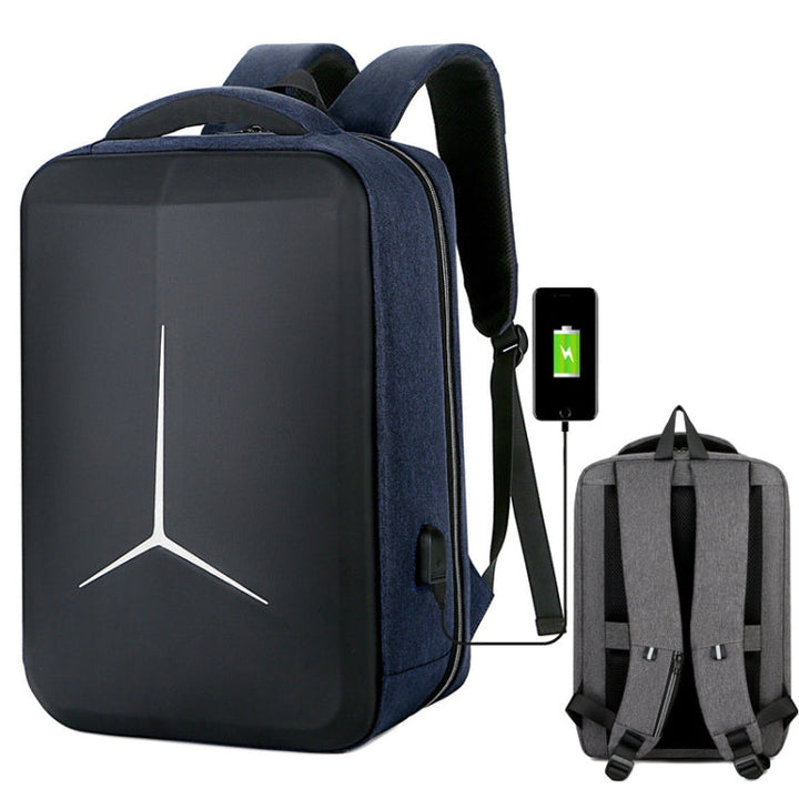 Lisslune | 17 Inch Multifunctional Waterproof Business Sport Laptop Backpack with USB Port (Navy Blue)