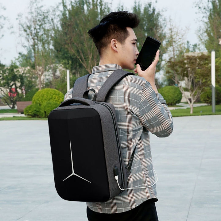 Lisslune | 17 Inch Multifunctional Waterproof Business Sport Laptop Backpack with USB Port (Navy Blue)