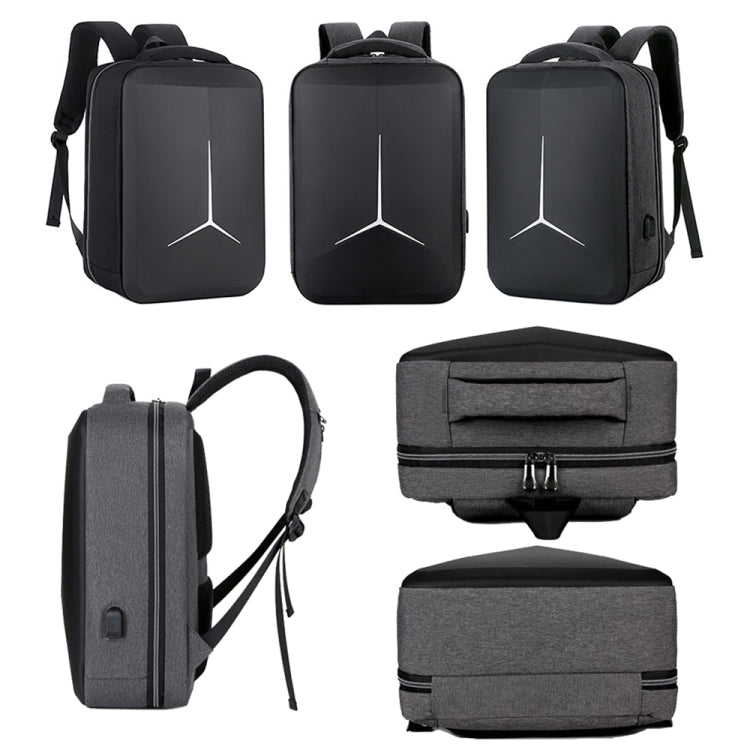 Lisslune | 17 Inch Multifunctional Waterproof Business Sport Laptop Backpack with USB Port (Navy Blue)