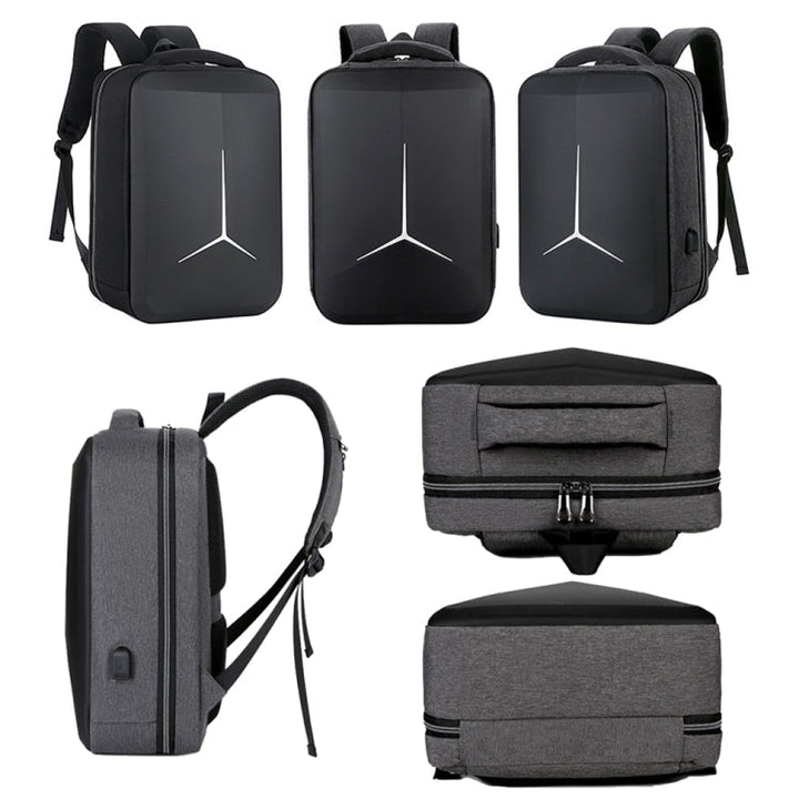 Lisslune | 17 Inch Multifunctional Waterproof Business Sport Laptop Backpack with USB Port (Navy Blue)
