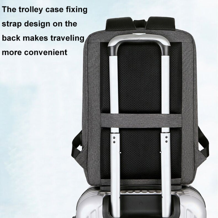 Lisslune | 17 Inch Multifunctional Waterproof Business Sport Laptop Backpack with USB Port (Navy Blue)