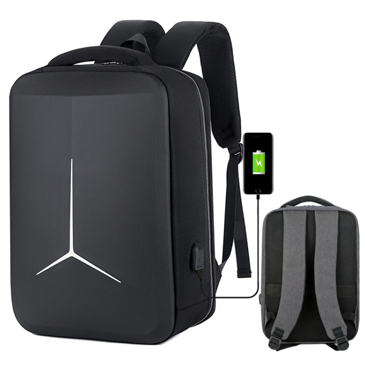 Lisslune | 15 Inch Large Capacity Waterproof Business Commute Laptop Backpack with USB Port (Simplified Black)