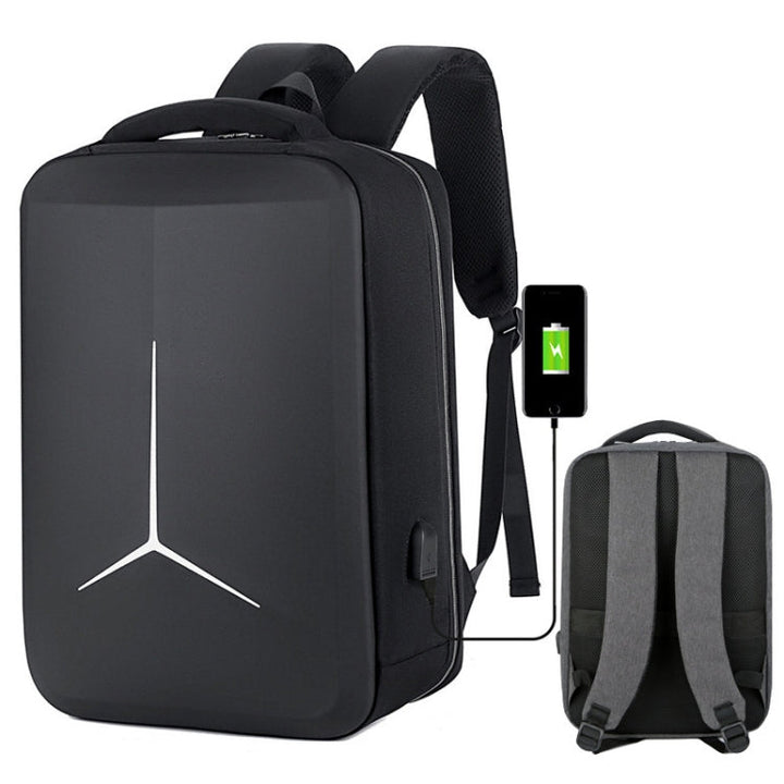 Lisslune | 15 Inch Large Capacity Waterproof Business Commute Laptop Backpack with USB Port (Simplified Black)
