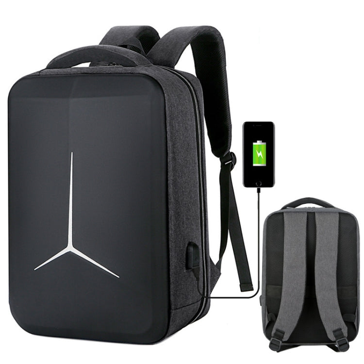 Lisslune | 15 inch large, capacity strong, waterproof business commute laptop backpacks with USB port (simplified gray)
